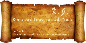 Konstantinovics János névjegykártya